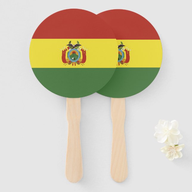 Bolivien-Flagge Fächer (Vorne und Hinten)