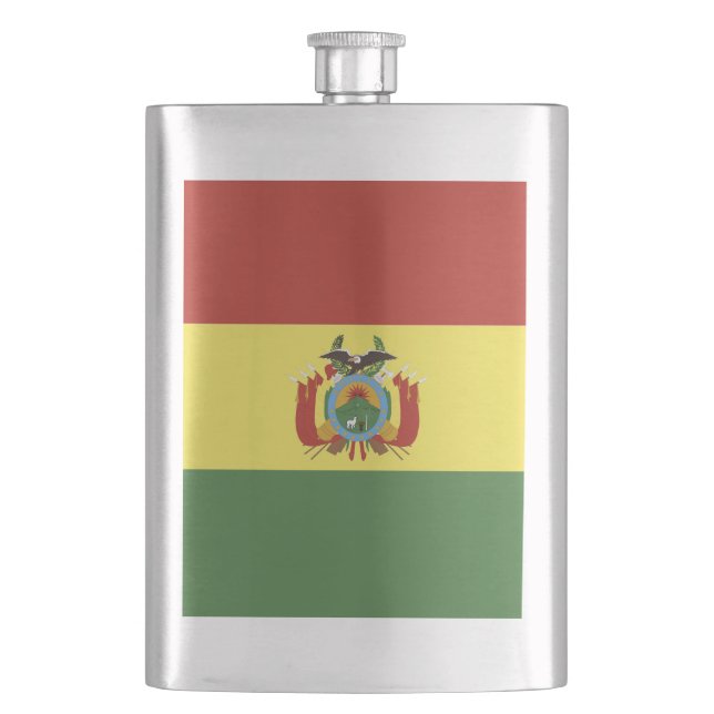 Bolivien-Flagge Flachmann (Vorderseite)