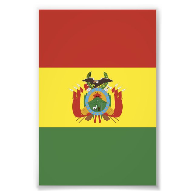 Bolivien-Flagge Fotodruck (Vorne)