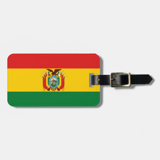 Bolivien-Flagge Gepäckanhänger (Vorderseite horizontal)