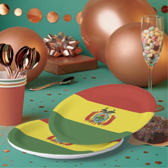Bolivien-Flagge Pappteller (Multi)