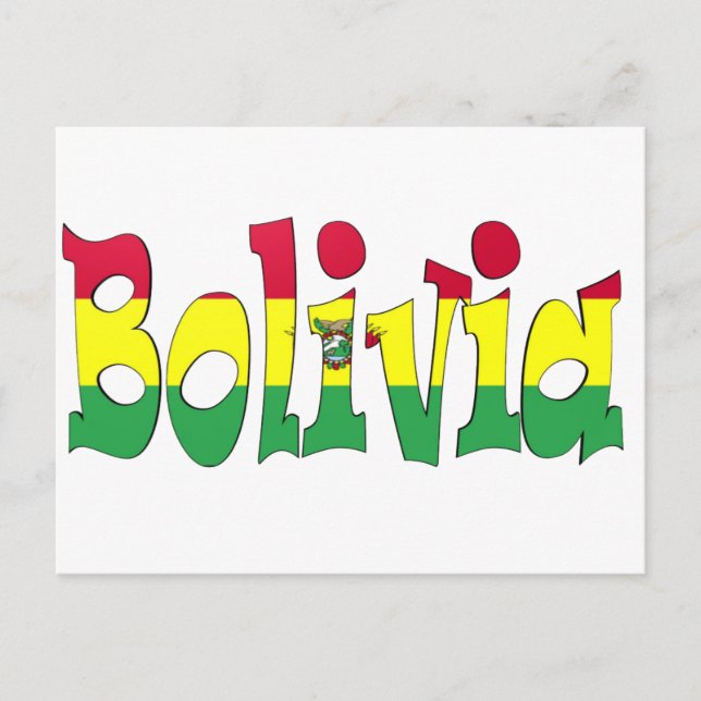 Bolivien-Flagge Postkarte (Vorderseite)