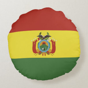 Bolivien-Flagge Rundes Kissen