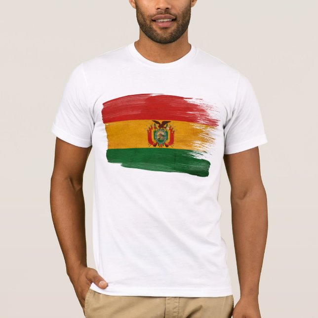 Bolivien-Flaggen-T - Shirt (Vorderseite)