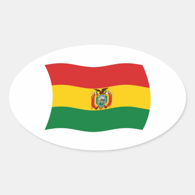 Bolivien-Flaggenaufkleber Ovaler Aufkleber (Vorderseite)