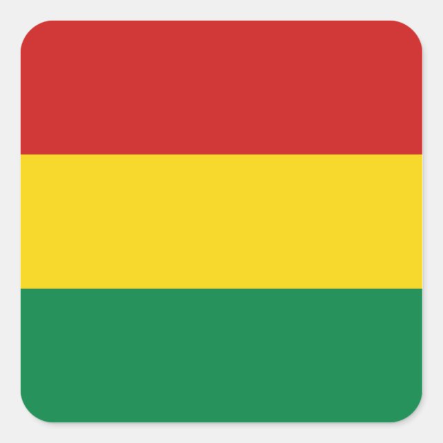 Bolivien-Flaggenaufkleber Quadratischer Aufkleber (Vorderseite)