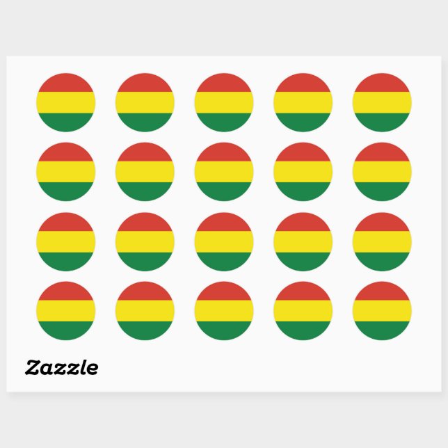 Bolivien-Flaggenaufkleber Runder Aufkleber (Blatt)