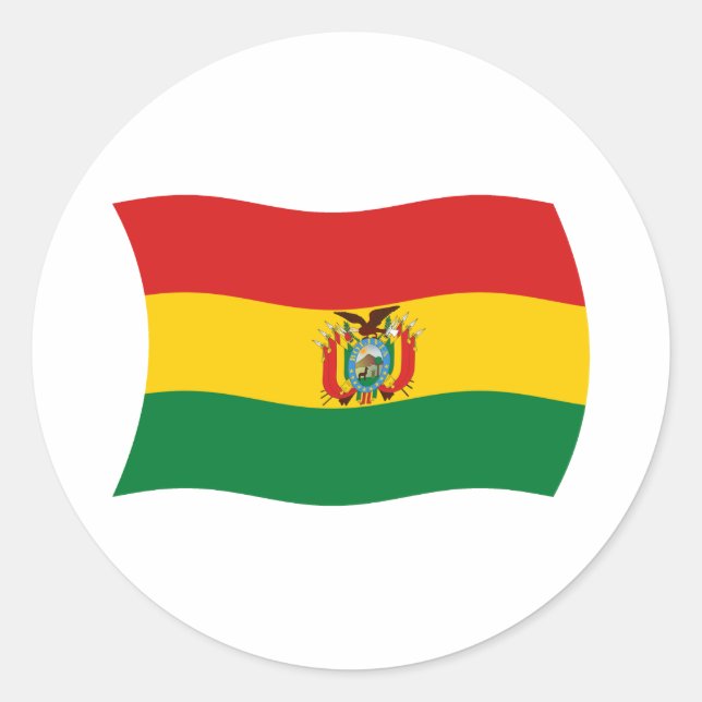 Bolivien-Flaggenaufkleber Runder Aufkleber (Vorderseite)