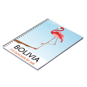 Bolivien Flamingo Reiseplakat Notizblock