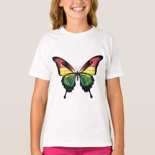 Bolivien-Frack-Schmetterlingsflaggenaufkleber T-Shirt