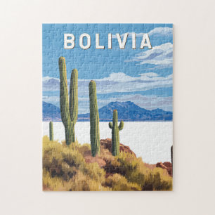 Bolivien Illustration Travel Art Vintag