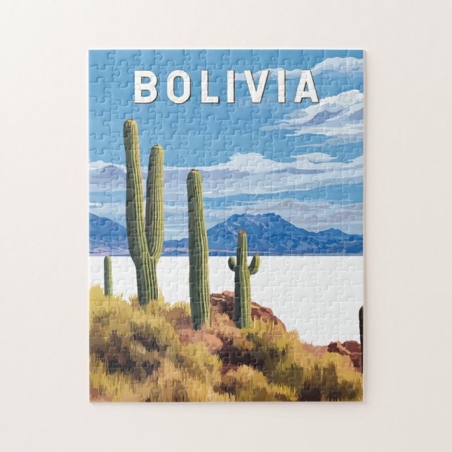 Bolivien Illustration Travel Art Vintag (Vertikal)