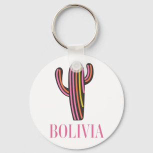 Bolivien Kaktus Reiseplakat Postkarte Schlüsselanhänger
