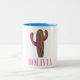 Bolivien-Kaktus-Reiseposter Zweifarbige Tasse