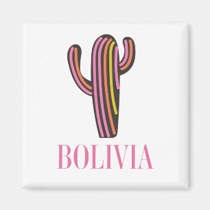 Bolivien Kaktus Reisewerbeposter Postkarte Schlüss Magnet
