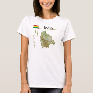Bolivien-Karte + Flagge + Titel T-Shirt