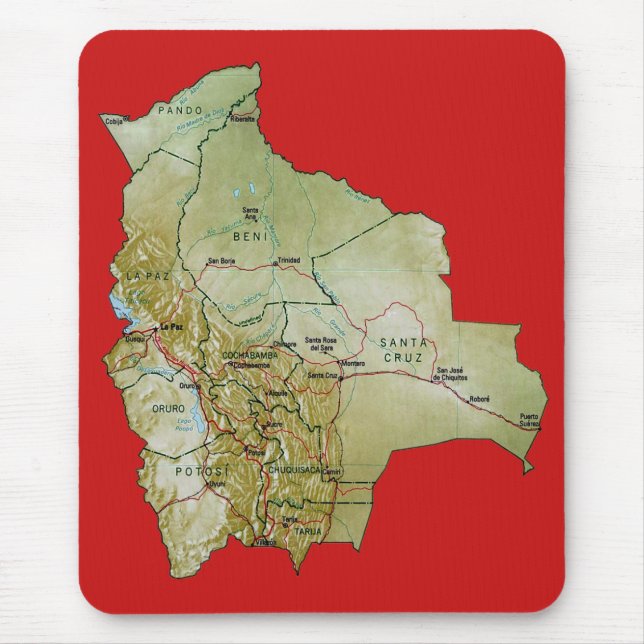 Bolivien-Karte Mousepad (Vorne)