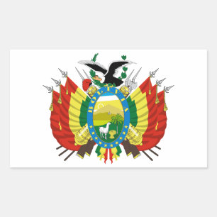Bolivien Land Wappen Symbol Emblem Flagge Rechteckiger Aufkleber