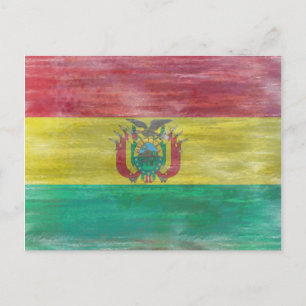 Bolivien leidet unter der bolivianischen Flagge Postkarte
