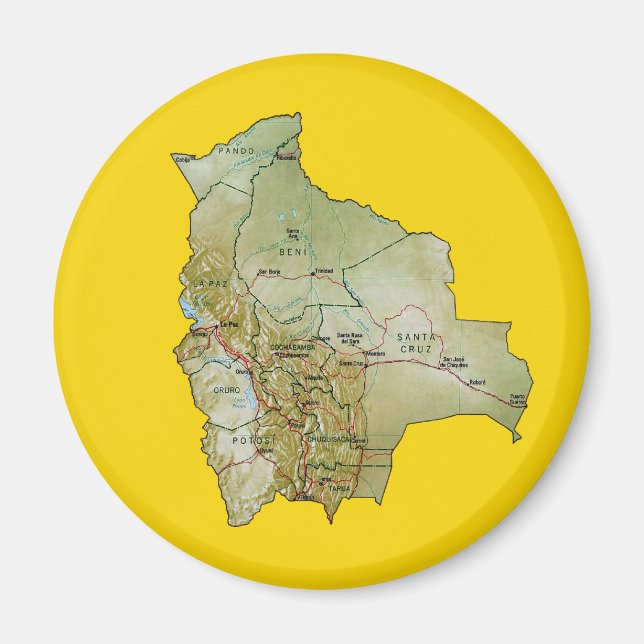 Bolivien Map Magnet (Vorne)