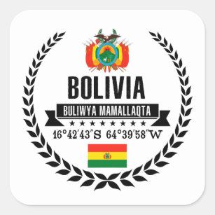 Bolivien Quadratischer Aufkleber