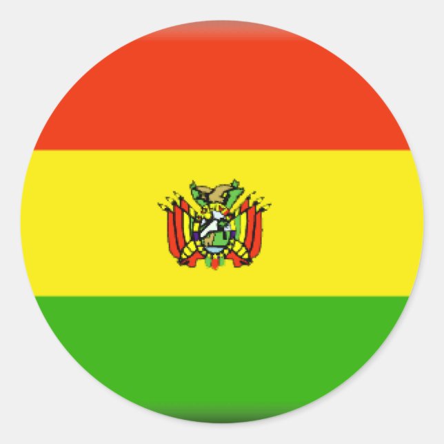 Bolivien Runder Aufkleber (Vorderseite)