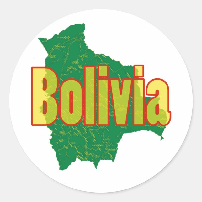Bolivien Runder Aufkleber (Vorderseite)