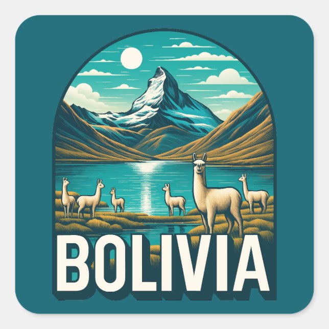 Bolivien Südamerika Quadratischer Aufkleber (Vorderseite)