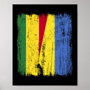 Bolivien Ukraine Halbflagge Bolivianisch Ukrainisc Poster