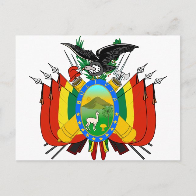 Bolivien Wappen BO Postkarte (Vorderseite)