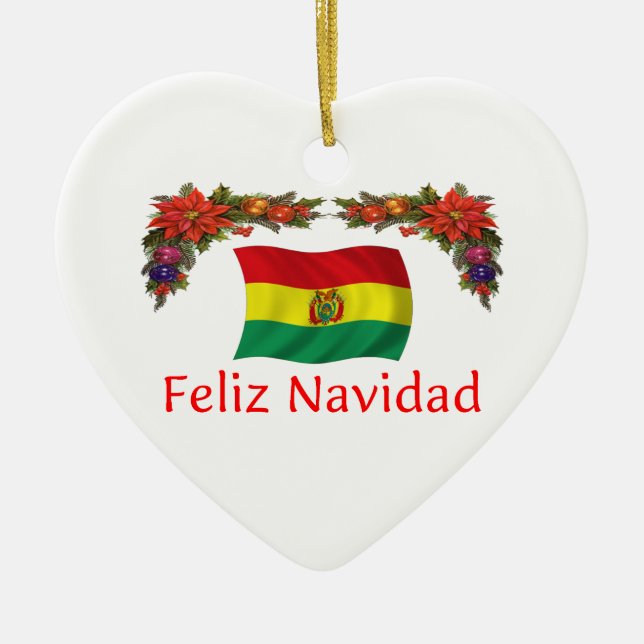 Bolivien-Weihnachten Keramik Ornament (Vorne)