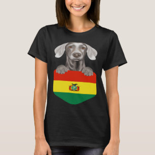 Bolivienfahne Weimaraner Hund in Taschen T-Shirt