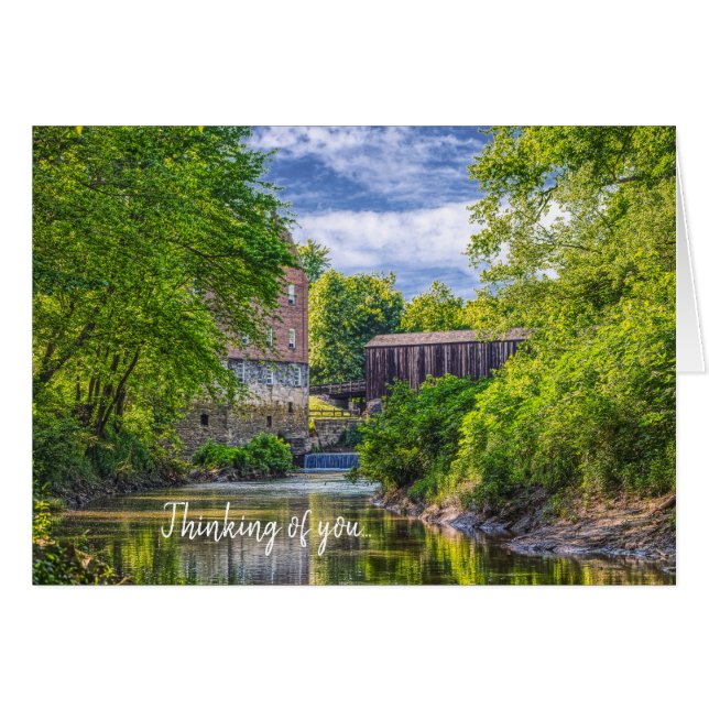 Bollinger Mill & Burfordville Covered Bridge Card (Vorderseite (Horizontal))