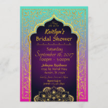 Bollywood Arabian Nights Bridal Dusche Einladung