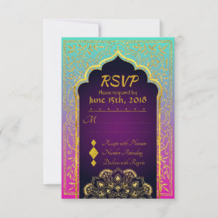 Bollywood Arabian Nights Mariage carte RSVP