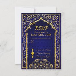 Bollywood Arabian Nights Wedding RSVP Card Karte