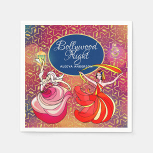 Bollywood-Nacht-Tänzerin Rot Lila Gold Custom Serviette