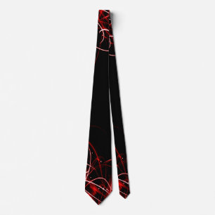 BOLO Men's Red Abstrakt Satin Krawatte