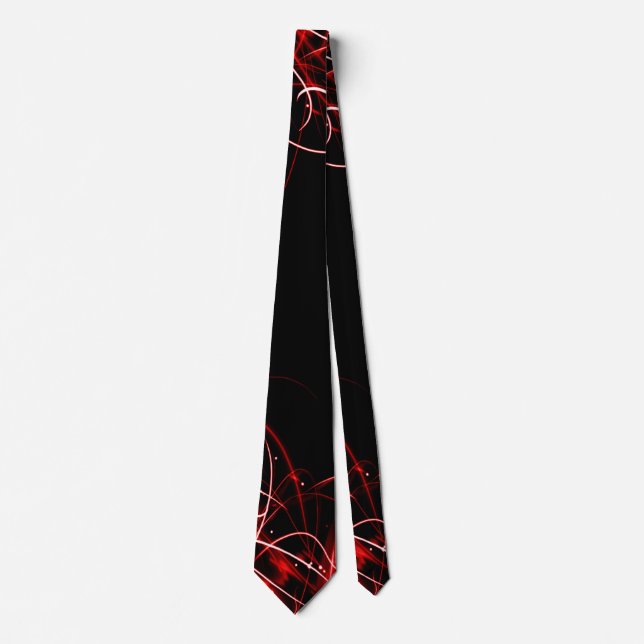 BOLO Men's Red Abstrakt Satin Krawatte (Vorderseite)