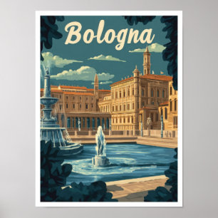 Bologna Italien Art Vintage Reisevorführung Poster