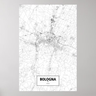 Bologna, Italien (schwarz auf weiß) Poster