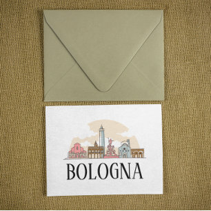 Bologna Italien Silhouette Vintage Travel Postkarte