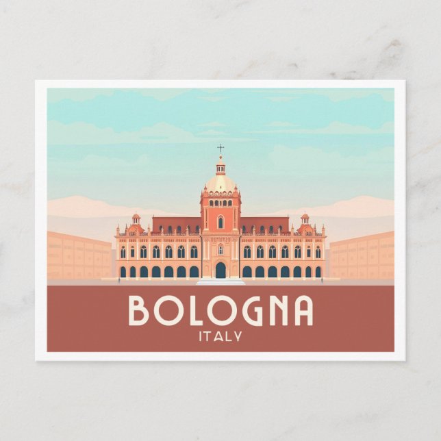 Bologna Italy Pastel Travel Postkarte (Vorderseite)
