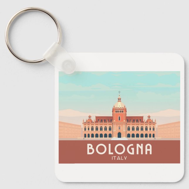 Bologna Italy Pastel Travel Schlüsselanhänger (Vorderseite)