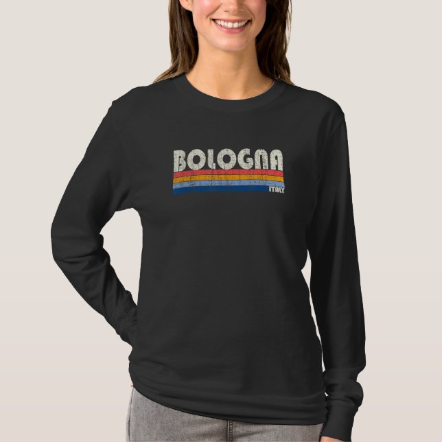 Bologna Italy Retro 70s 80s Style T-Shirt (Vorderseite)
