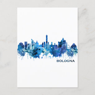 Bologna Italy Skyline Blue Feiertagspostkarte