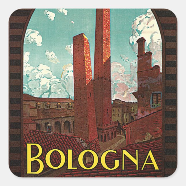 Bologna Quadratischer Aufkleber (Vorderseite)