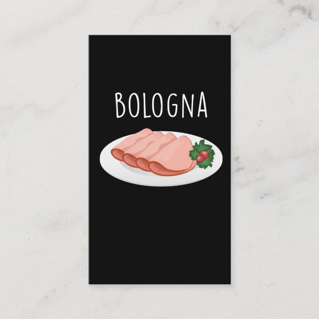 Bologna Wurst Feinschmecker Baloney Mortadella Lov Visitenkarte (Vorderseite)