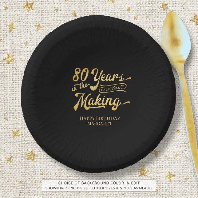 Bols En Carton 80e anniversaire 80 ans rétro dans les lumières (Créateur téléchargé)