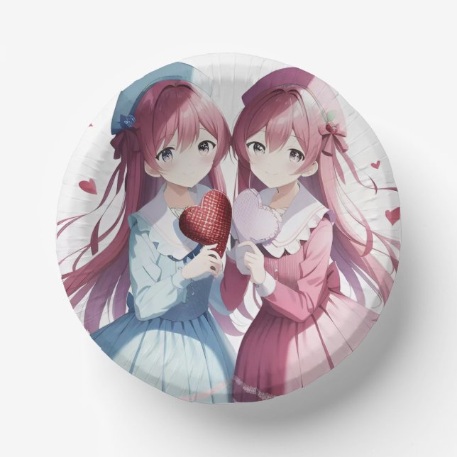 Bols En Carton Anime coeur Saint Valentin (Recto)